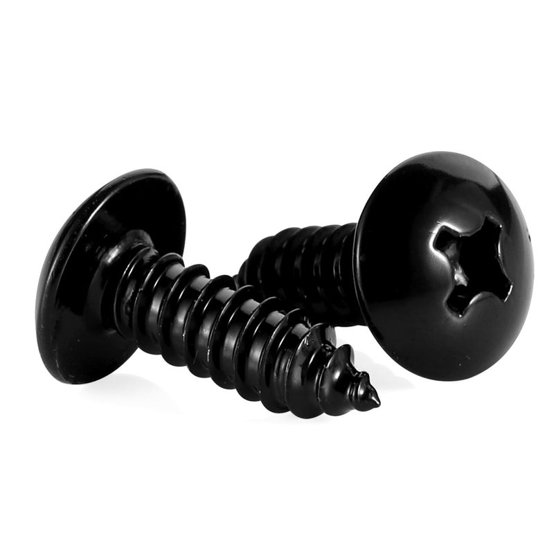OUSCHR #4 x 3/8" Truss Head Wood Screws Sheet Metal Screw, Self Tapping, 18-8 Stainless Steel 304 Black Finish, 100 PCS - Image 1